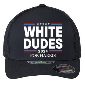 White Dudes For Harris 2024 Flexfit Unipanel Trucker Cap