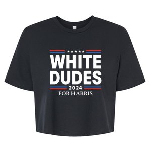 White Dudes For Harris 2024 Bella+Canvas Jersey Crop Tee