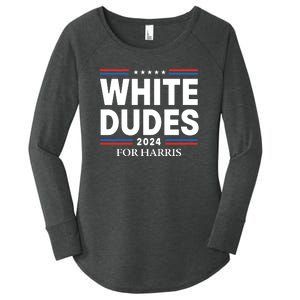 White Dudes For Harris 2024 Women's Perfect Tri Tunic Long Sleeve Shirt