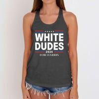 White Dudes For Harris 2024 Women's Knotted Racerback Tank