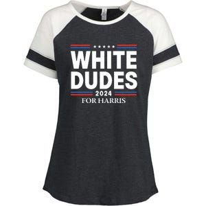 White Dudes For Harris 2024 Enza Ladies Jersey Colorblock Tee