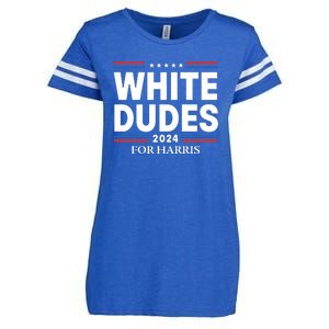 White Dudes For Harris 2024 Enza Ladies Jersey Football T-Shirt