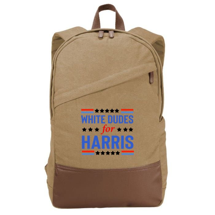 White Dudes For Kamala Harris Cotton Canvas Backpack