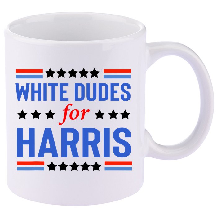 White Dudes For Kamala Harris 11oz C Handle Ceramic Mug
