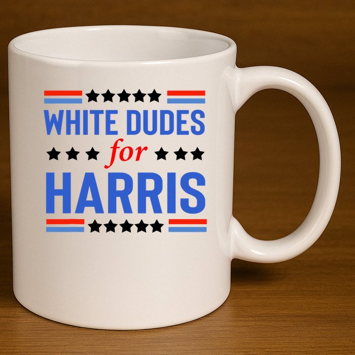 White Dudes For Kamala Harris 11oz C Handle Ceramic Mug