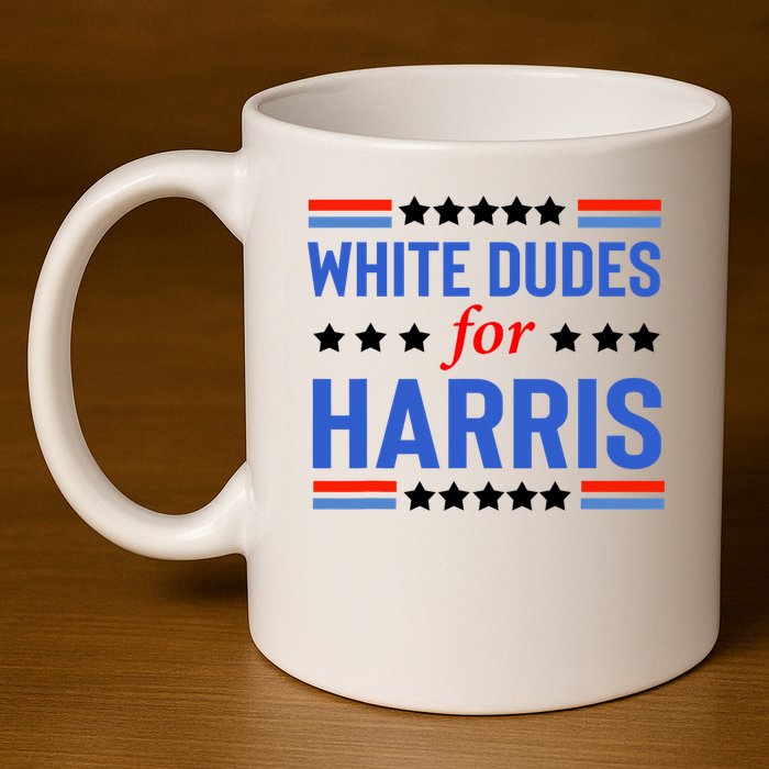 White Dudes For Kamala Harris 11oz C Handle Ceramic Mug