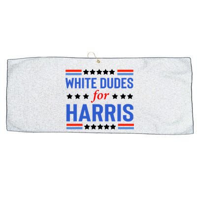 White Dudes For Kamala Harris Large Microfiber Waffle Golf Towel