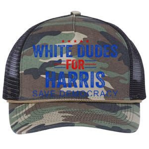 White Dudes For Harris Kamala Harris 2024 47th President Retro Rope Trucker Hat Cap