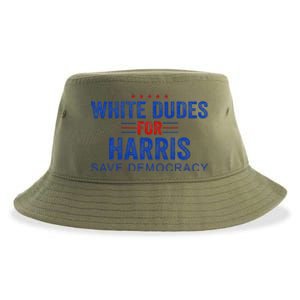 White Dudes For Harris Kamala Harris 2024 47th President Sustainable Bucket Hat