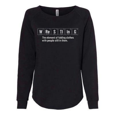 Wrestling Definition  Funny Wrestler Periodic Elements  Womens California Wash Sweatshirt