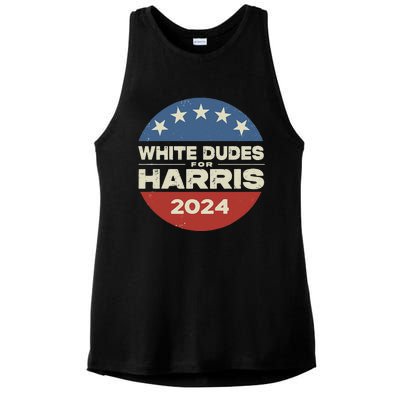 White Dudes For Harris Kamala 2024 Ladies PosiCharge Tri-Blend Wicking Tank