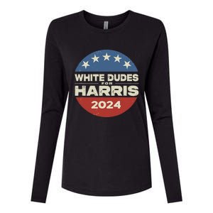 White Dudes For Harris Kamala 2024 Womens Cotton Relaxed Long Sleeve T-Shirt