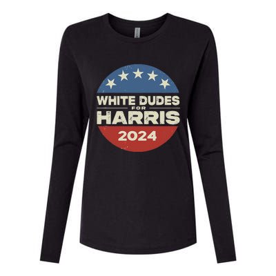 White Dudes For Harris Kamala 2024 Womens Cotton Relaxed Long Sleeve T-Shirt