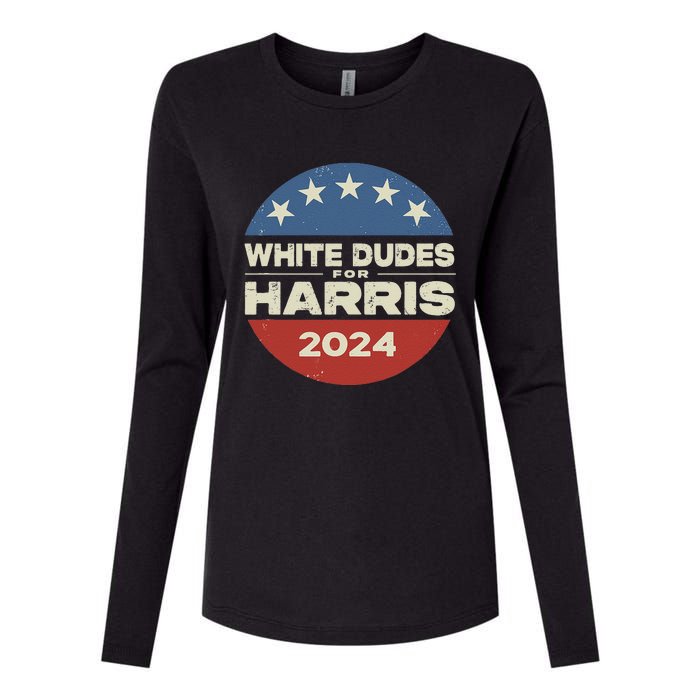 White Dudes For Harris Kamala 2024 Womens Cotton Relaxed Long Sleeve T-Shirt