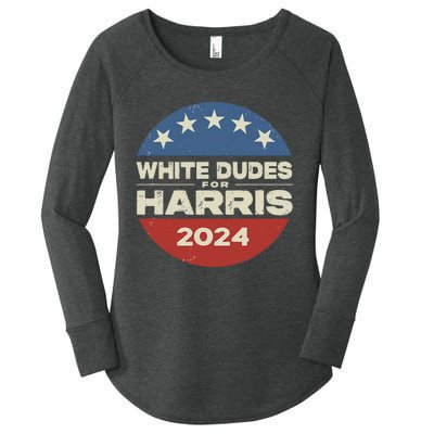 White Dudes For Harris Kamala 2024 Women's Perfect Tri Tunic Long Sleeve Shirt