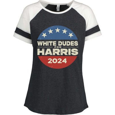 White Dudes For Harris Kamala 2024 Enza Ladies Jersey Colorblock Tee