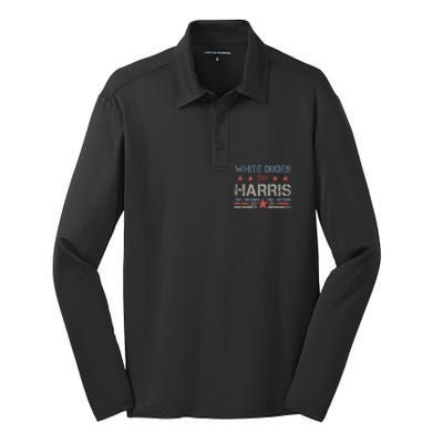 White Dudes For Kamala Harris Kamala Harris 2024 Silk Touch Performance Long Sleeve Polo