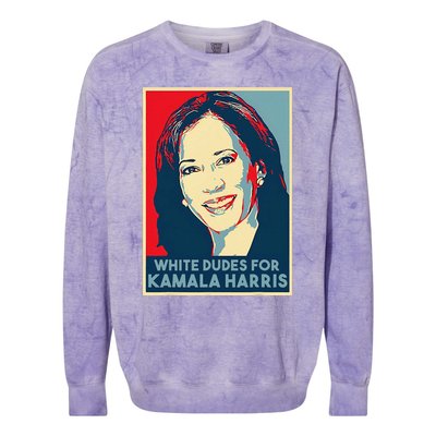 White Dudes For Kamala Harris Kamala Harris 2024 Colorblast Crewneck Sweatshirt