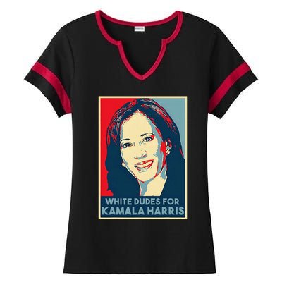 White Dudes For Kamala Harris Kamala Harris 2024 Ladies Halftime Notch Neck Tee