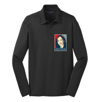 White Dudes For Kamala Harris Kamala Harris 2024 Silk Touch Performance Long Sleeve Polo