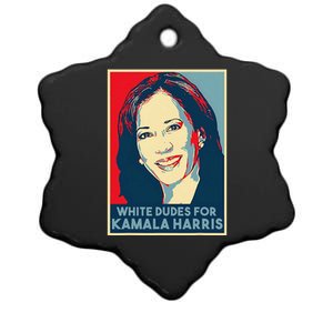 White Dudes For Kamala Harris Kamala Harris 2024 Ceramic Star Ornament