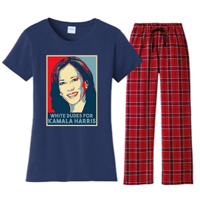 White Dudes For Kamala Harris Kamala Harris 2024 Women's Flannel Pajama Set