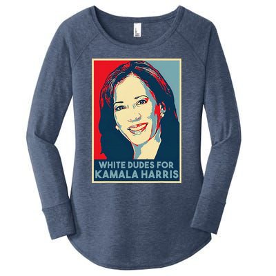 White Dudes For Kamala Harris Kamala Harris 2024 Women's Perfect Tri Tunic Long Sleeve Shirt