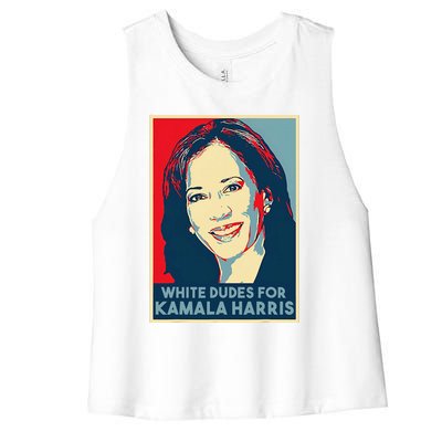 White Dudes For Kamala Harris Kamala Harris 2024 Women's Racerback Cropped Tank