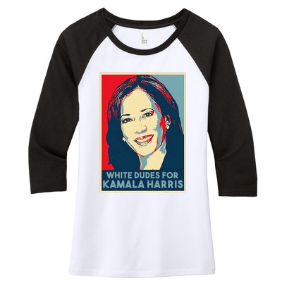 White Dudes For Kamala Harris Kamala Harris 2024 Women's Tri-Blend 3/4-Sleeve Raglan Shirt