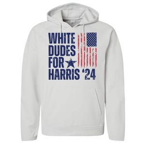 White Dudes For Harris Election 2024 Performance Fleece Hoodie