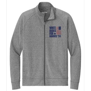 White Dudes For Harris Election 2024 Stretch Full-Zip Cadet Jacket