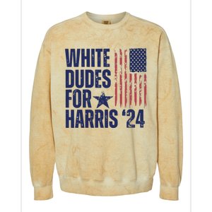 White Dudes For Harris Election 2024 Colorblast Crewneck Sweatshirt