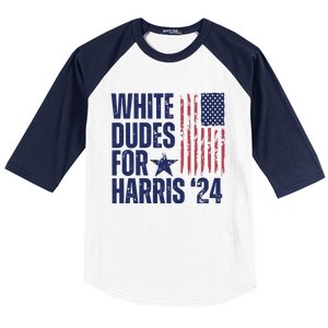 White Dudes For Harris Election 2024 Baseball Sleeve Shirt