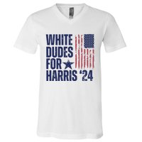 White Dudes For Harris Election 2024 V-Neck T-Shirt