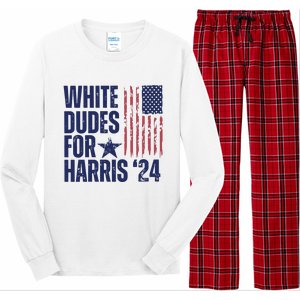 White Dudes For Harris Election 2024 Long Sleeve Pajama Set