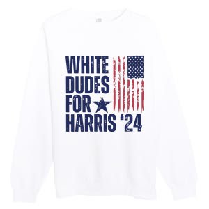 White Dudes For Harris Election 2024 Premium Crewneck Sweatshirt