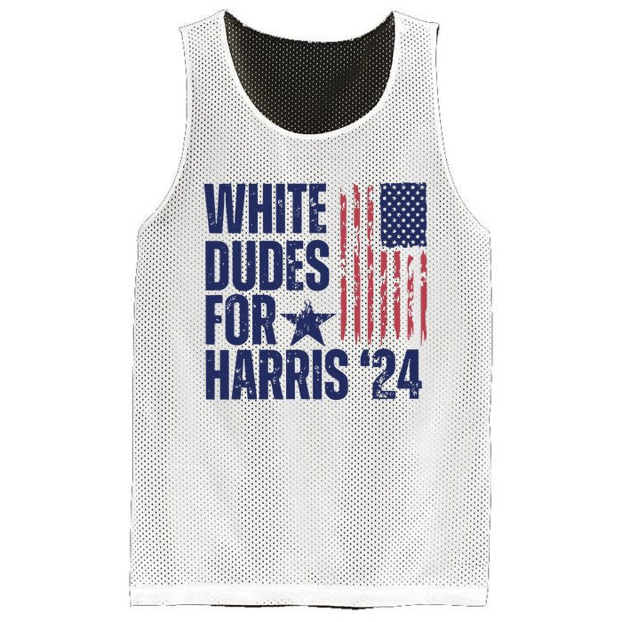 White Dudes For Harris Election 2024 Mesh Reversible Basketball Jersey Tank