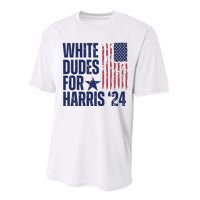 White Dudes For Harris Election 2024 Performance Sprint T-Shirt