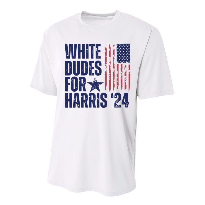 White Dudes For Harris Election 2024 Performance Sprint T-Shirt