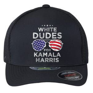 White Dudes For Kamala Harris Sunglasses Flexfit Unipanel Trucker Cap