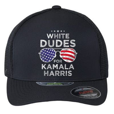 White Dudes For Kamala Harris Sunglasses Flexfit Unipanel Trucker Cap