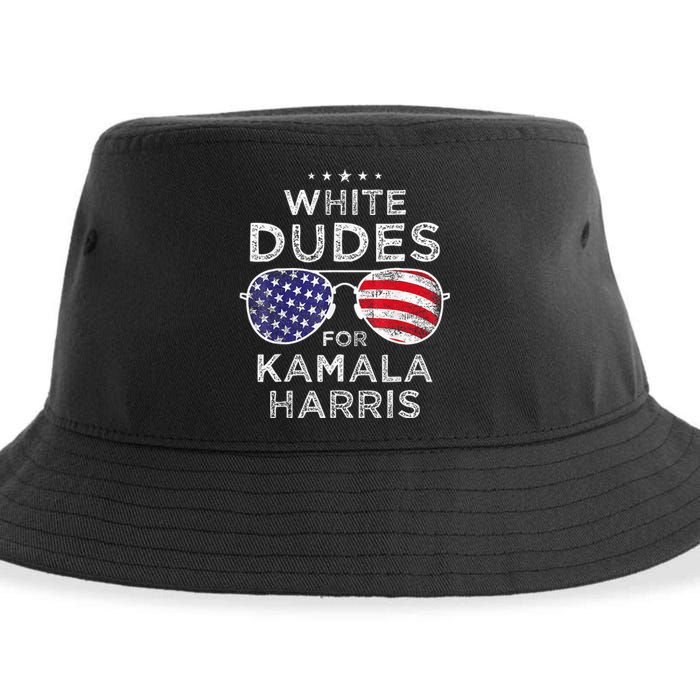 White Dudes For Kamala Harris Sunglasses Sustainable Bucket Hat