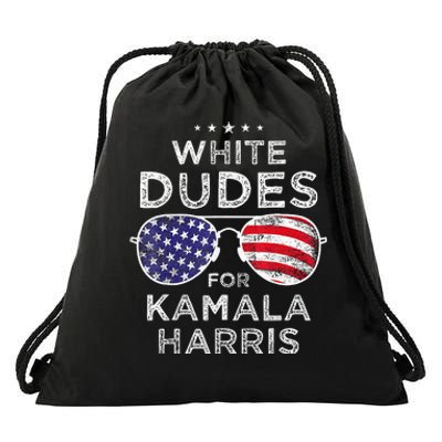 White Dudes For Kamala Harris Sunglasses Drawstring Bag