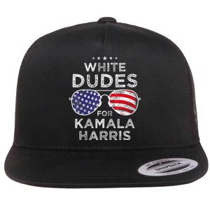 White Dudes For Kamala Harris Sunglasses Flat Bill Trucker Hat