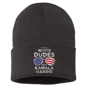 White Dudes For Kamala Harris Sunglasses Sustainable Knit Beanie