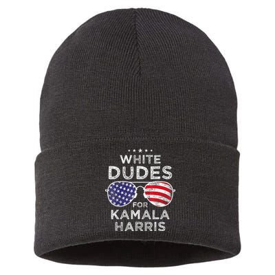White Dudes For Kamala Harris Sunglasses Sustainable Knit Beanie