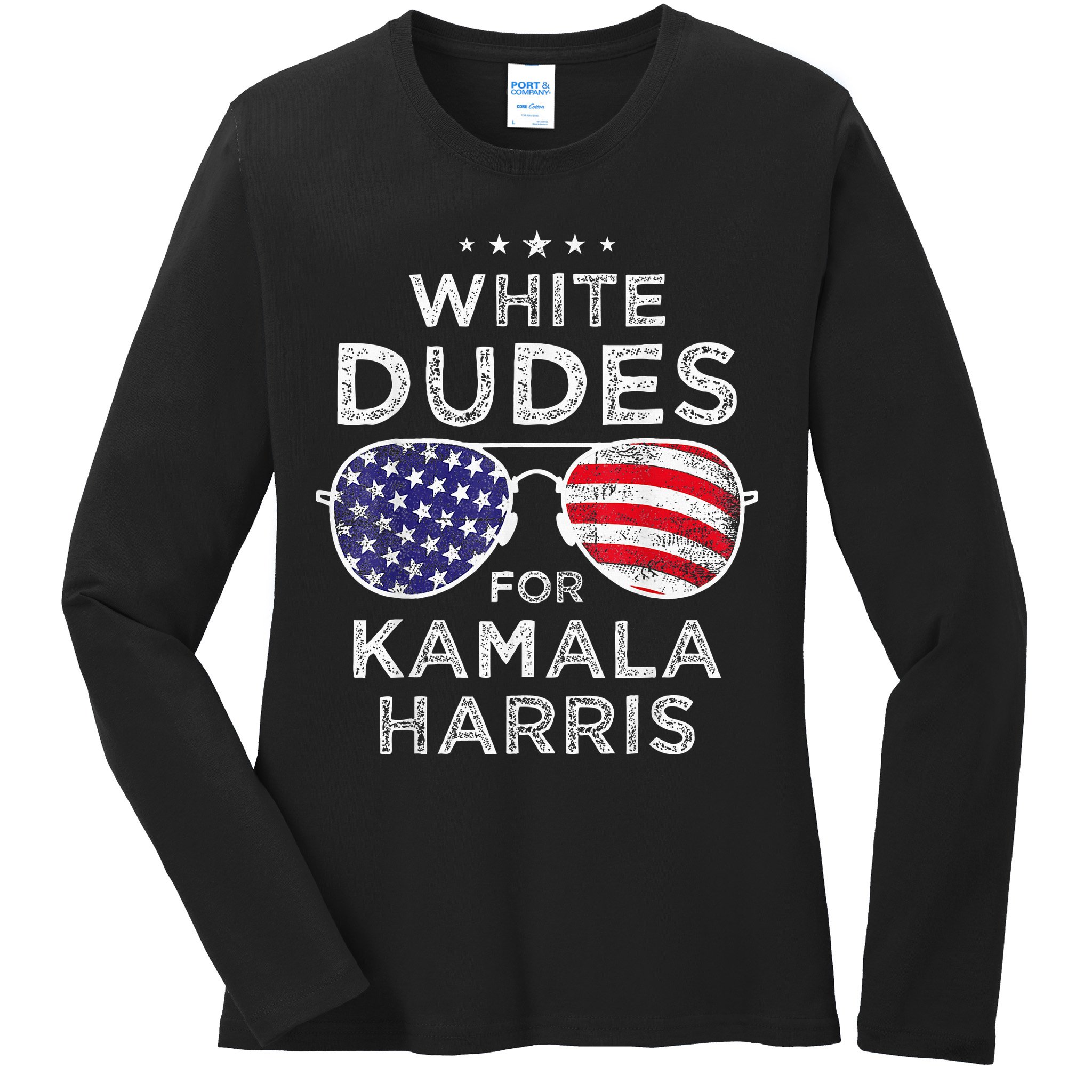 White Dudes For Kamala Harris Sunglasses Ladies Long Sleeve Shirt