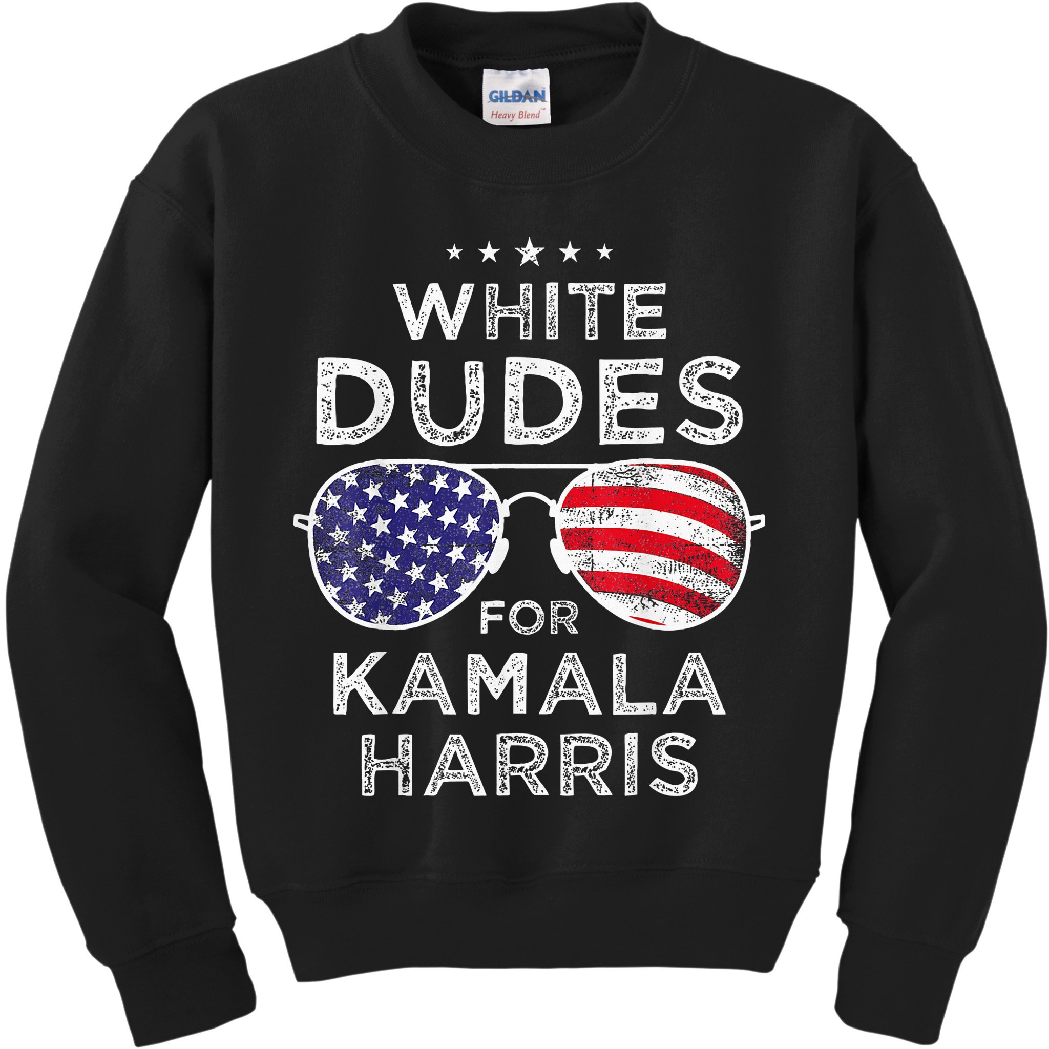 White Dudes For Kamala Harris Sunglasses Kids Sweatshirt