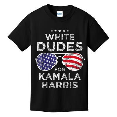 White Dudes For Kamala Harris Sunglasses Kids T-Shirt