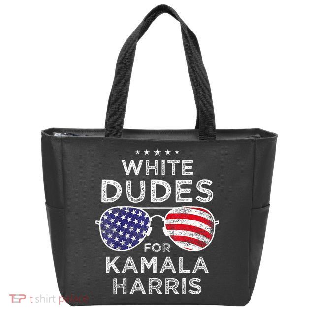 White Dudes For Kamala Harris Sunglasses Zip Tote Bag